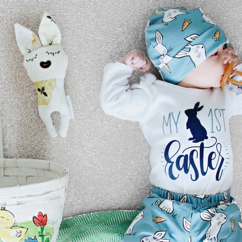 My First Easter Outfit Baby Boy Easter Bunny Rabbit Easter Etsy