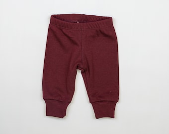 Burgundy Baby Pants. Newborn Basics. Handmade Simple Classic. Infant. Baby Boy Pants. Baby Clothes. Baby Girl. NB 3m 6m 9m 12m 18m