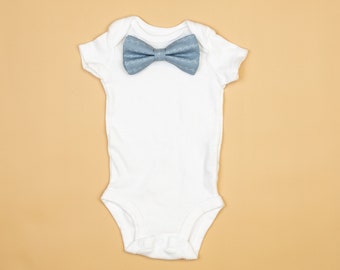 WAVES ON BLUE Bow tie Bodysuit. Baby Ties. Baby Bowties. Baby Boy Dress Clothes. Wedding Outfit. Picture Outfit. Ring Bearer. Newborn