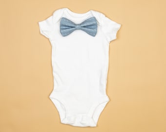 WAVES ON BLUE Bow tie Bodysuit. Baby Ties. Baby Bowties. Baby Boy Dress Clothes. Wedding Outfit. Picture Outfit. Ring Bearer. Newborn