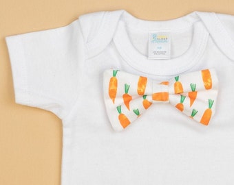 CARROTS Bow tie Bodysuit. Baby Ties. Baby Bowties. Baby Boy Dress Clothes. EASTER Outfit. Picture Outfit. Ring Bearer. Newborn