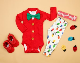 infant red cardigan