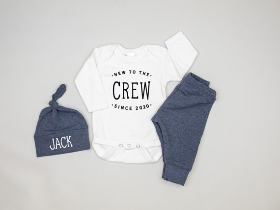 new to the crew baby boy outfit