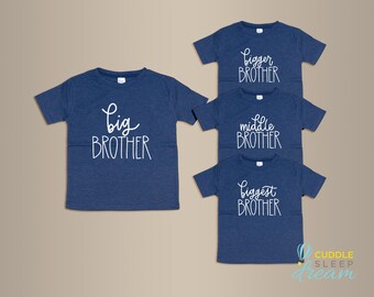 Big Brother shirt / HT DENIM color  / big brother announcement, middle, bigger, biggest