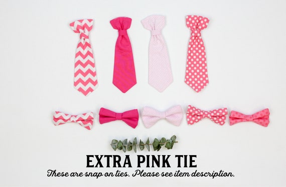 Extra PINK baby tie. Cuddle Sleep Dream snap on tie, not a standalone bowtie or necktie. Newborn, baby, infant, toddler boys. Bow Tie Il_570xn
