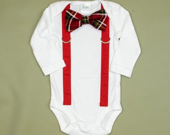 Baby christmas shirt and bow tie Clearance