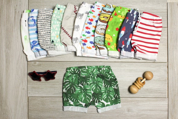 Baby Boy Shorts, Toddler Boy Shorts, Summer Clothes, Shorties for boys, Newborn, Infant, Tropical, Nautical, Donut, Fish, Cactus, Shark Il_570xn