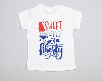 Jungen 4th of Jul Shirt. Süßes Land of Liberty T-Shirt. Rocket-Pop-Shirt.  Kleinkind 4. Juli Baby Jungen. Vaterländisches Jungen Outfit.