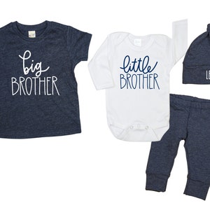 Big Brother Little Brother Matching Sibling Set. Little Brother Coming Home Outfit Baby Boy. Baby Shower Gift. Take Home. Personalized