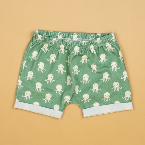 OCTOPUS ON GREEN Baby Boy Shorts, Toddler Boy Shorts, Summer Clothes, Shorties for boys, Newborn, Infant Il_570xn