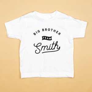 Big Brother or Big Sister shirt. Matches Just Joined Team newborn design. Tshirt, Graphic Tee. Baby Announcement. Last Name. image 6