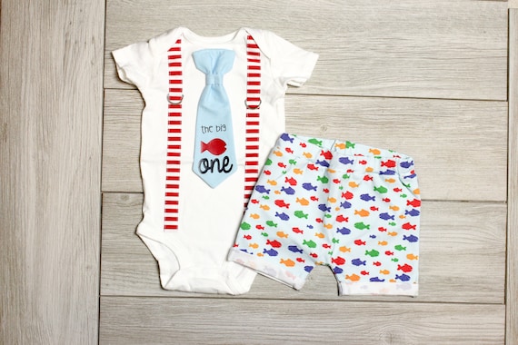 Boys Cake Smash Outfit. Fishing 1st Birthday Shirt. Fish theme. Boys Birthday Shirt. 1st O-fish-ally the big one. Tie and suspenders Il_570xn