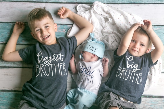 Big Brother Shirt / Heathered NAVY, SCRIPT, WHITE / Big Brother