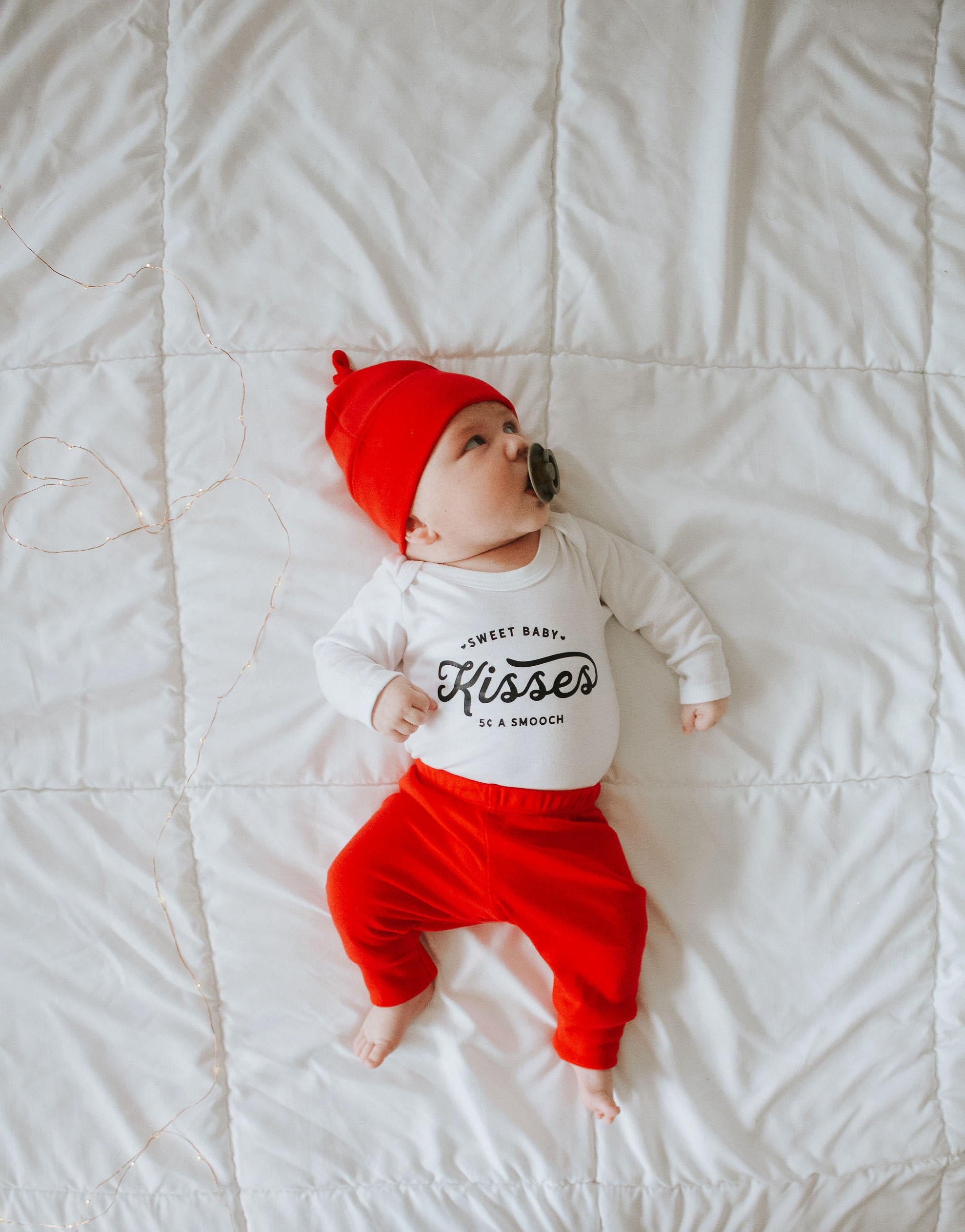 Newborn Boy Valentines Outfit. Kissing Booth Coming Home Outfit