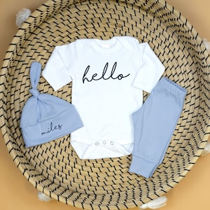 Newborn boy coming home outfit. Baby Boy coming home outfit. Go Home Outfit Baby boy. take home outfit newborn boy outfit. Hello Light Blue