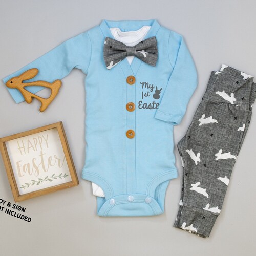 Personalized Easter Bunny Outfit for Baby Boy. Newborn Boy Etsy