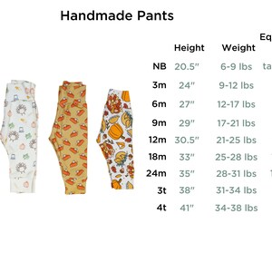 Baby Thanksgiving Pants. Leggings & Joggers. Fall Baby Boy pants, baby girl leggings, gender neutral. turkey, dinosaur, pumpkin pie image 3