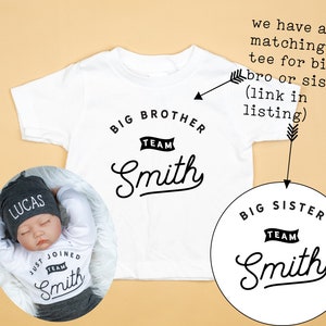 Baby Boy Coming Home Outfit, Just Joined Team Baby Outfit, Custom Name, Personalized First and Last Name, Newborn Boy, New to the Crew image 7
