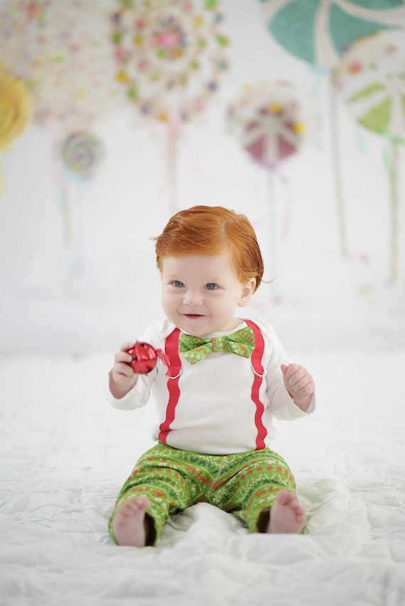 baby boy christmas outfit with suspenders