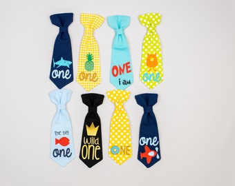 1st Birthday Tie for boys. Necktie in many colors. baby boy, toddler boys. SEE 2nd PICTURE for how this tie works. It is not standalone.