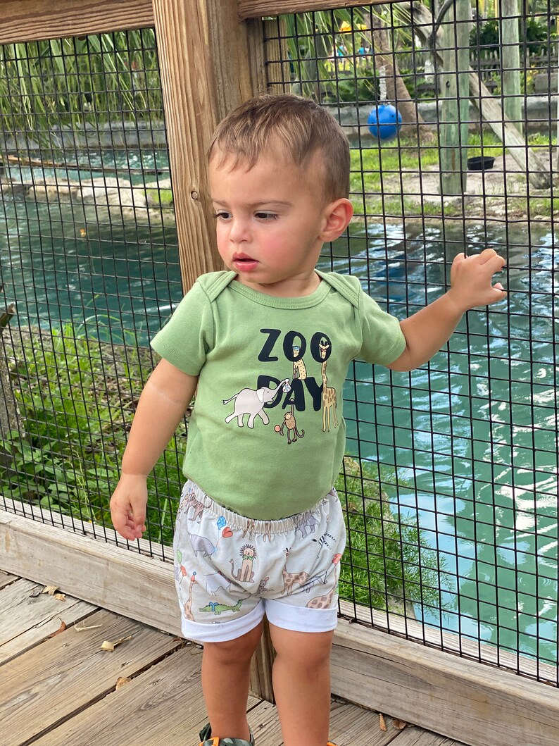 Baby Boy Shorts, Toddler Boy Shorts, Summer Clothes, Shorties for boys, Newborn, Infant, Tropical, Sunshine, Bees, Donut, Waves, Octopus image 10