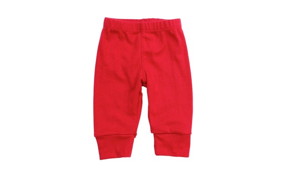 Red Baby Pants. Baby Boy Pants. Knit Leggings. Red Christmas