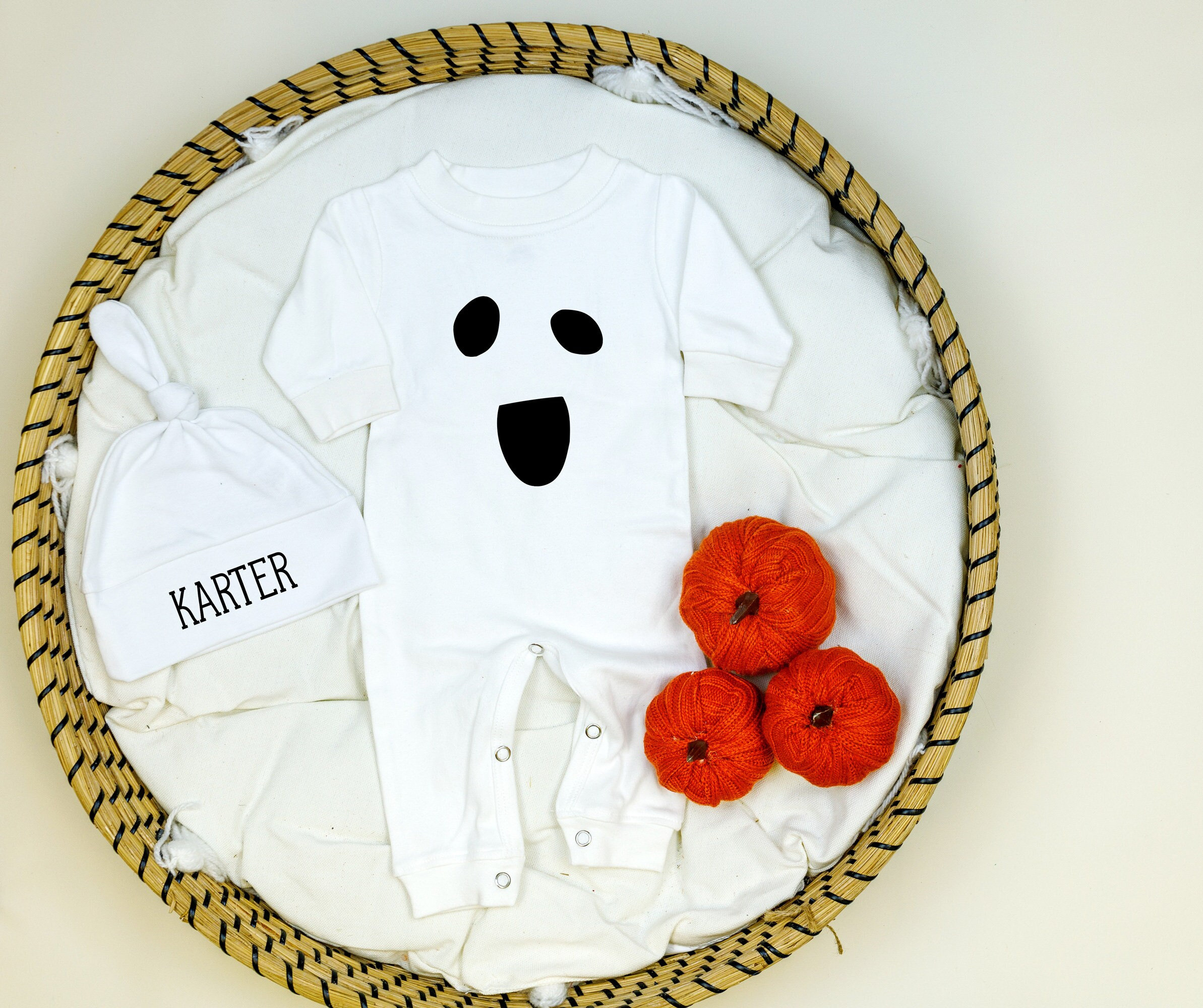 Halloween Romper. Baby ghost costume. Newborn halloween costume. Black and white. Infant Halloween Outfit. Ghost bodysuit. easy simple.