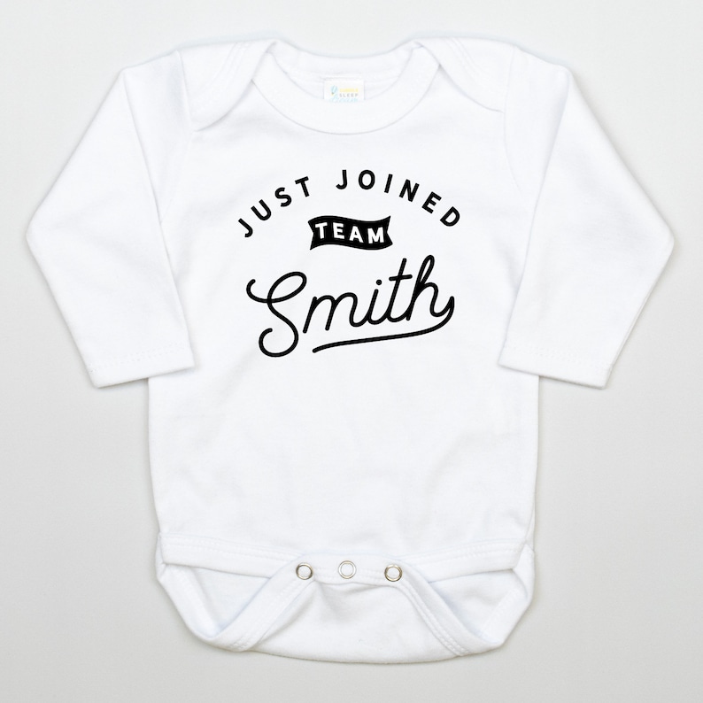 Baby Boy Coming Home Outfit, Just Joined Team Baby Outfit, Custom Name, Personalized First and Last Name, Newborn Boy, New to the Crew Bodysuit Only