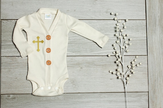 Boys top cream cardigan