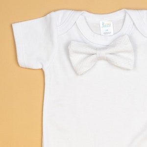 Baby Boy Baptism Outfit. White Cardigan Seersucker Bow tie image 6