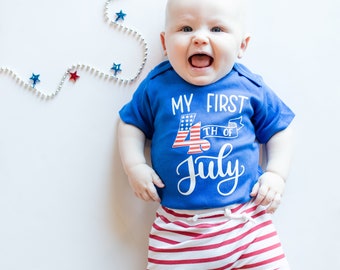 1st 4th of July Outfit Boy. My First Fourth of July. Newborn Boy. Patriotic Outfit. Red White and Blue. 4th of july boy