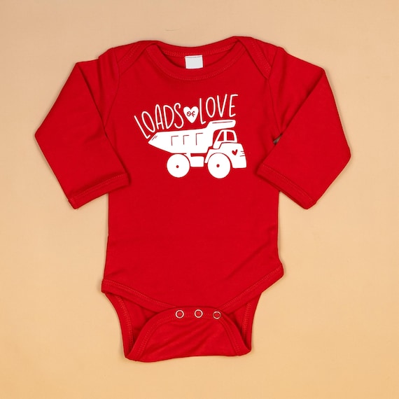 Baby Boy Valentines Day Loads of Dump Trucks Toddler  Valentine Truck