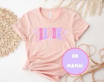 Oma Shirt. Mama Shirt. Mama TShirt. Muttertag Shirt. Shirts für Mamas. Damen shirts. Shirts Pfirsich Pastell Gänseblümchen Frühling