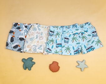 Baby Boy Board Shorts. Toddler Boy Shorts for Summer. Cute Summer Clothes for Boys. Beach Outfit, Bathing Suit, Big One Birthday, Beach Van