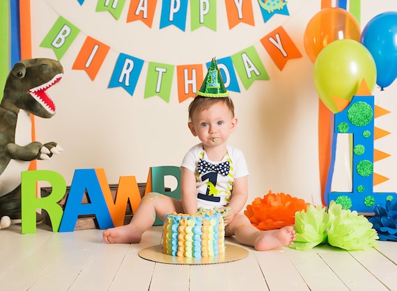 Dinosaur Birthday Outfit with Jeans. Rawr. Personalized Name. Baby Boy First Birthday Shirt. T-rex dinosaur Theme. Boys . Navy Lime Green Il_570xn