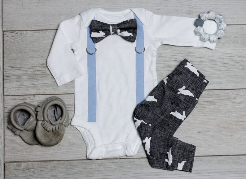 Toddler Boy Easter Outfit. Easter Bow tie and suspenders Etsy