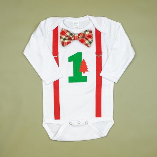 Baby christmas shirt and bow tie Clearance