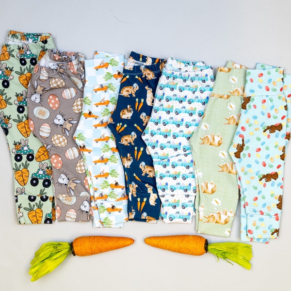 Easter Leggings & Joggers. Baby boy Easter Pants. Baby Boy, baby girl unisex. bunny, rabbit, trucks, western