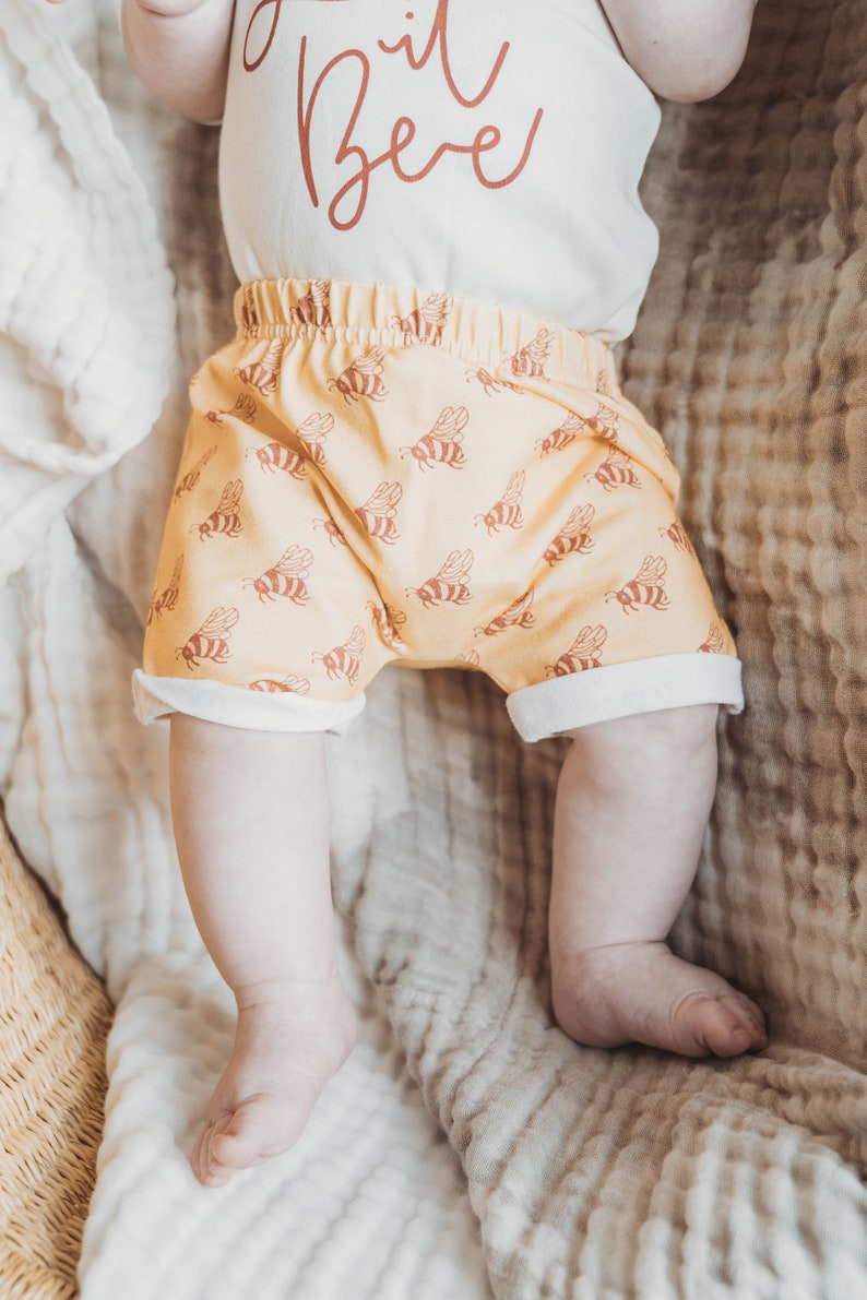 Baby Boy Shorts, Toddler Boy Shorts, Summer Clothes, Shorties for boys, Newborn, Infant, Tropical, Sunshine, Bees, Donut, Waves, Octopus image 8