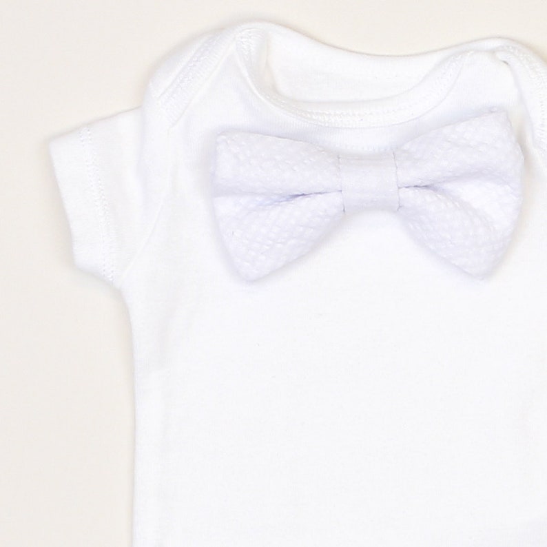 Baby Boy Baptism Outfit Summer. WHITE SEERSUCKER Bow Tie. Etsy
