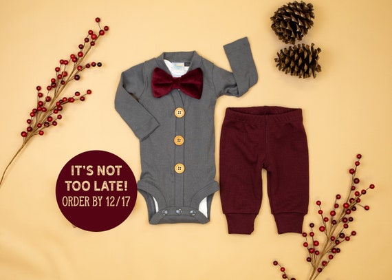 baby boy velvet christmas outfit