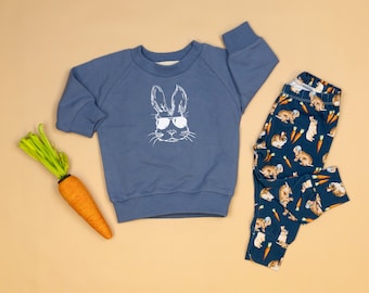 Baby Boy Easter Outfit. Toddler Boy Easter Shirt & Jogger Set. Baby Boy Easter Set.  2t 3t 4t.  Bunny Shirt with Sunglasses. Spring Baby