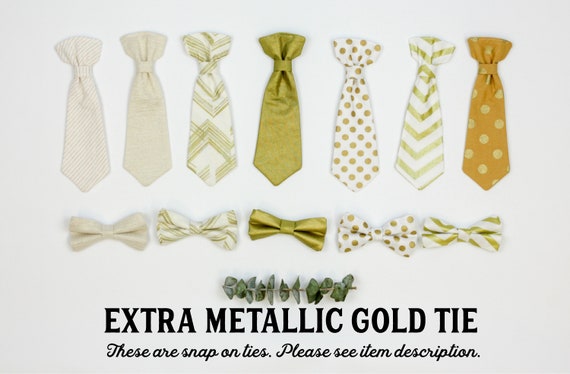 Extra METALLIC GOLD baby tie. Cuddle Sleep Dream snap on tie, not a standalone bowtie or necktie. Newborn, baby, infant, toddler. Bow Tie Il_570xn