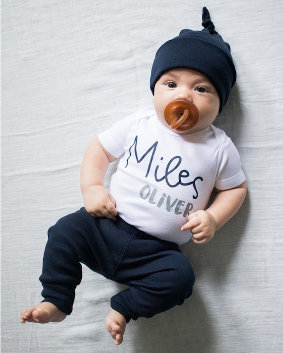Baby Boy Coming Home Onesie with Name