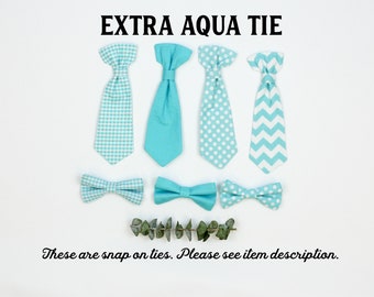 Extra AQUA baby tie. Cuddle Sleep Dream snap on tie, not a standalone bowtie or necktie. Newborn, baby, infant, toddler boys. Bow Tie