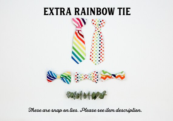 Extra RAINBOW baby tie. Cuddle Sleep Dream snap on tie, not a standalone bowtie or necktie. Newborn, baby, infant, toddler boys. Bow Tie Il_570xn