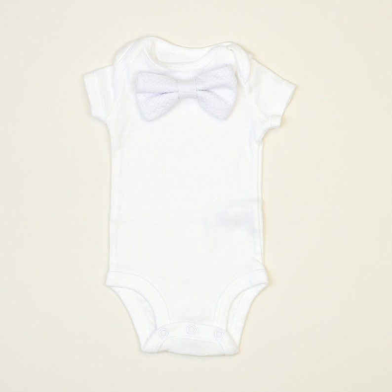 Personalized Baby Boy Baptism Outfit. White Christening Outfit for Boys. Baby Cardigan Bowtie. Seersucker Bow Tie. Infant Newborn. Name. image 8