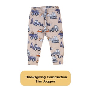 Baby Thanksgiving Pants. Leggings & Joggers. Fall Baby Boy pants, baby girl leggings, gender neutral. turkey, dinosaur, pumpkin pie Construction joggers