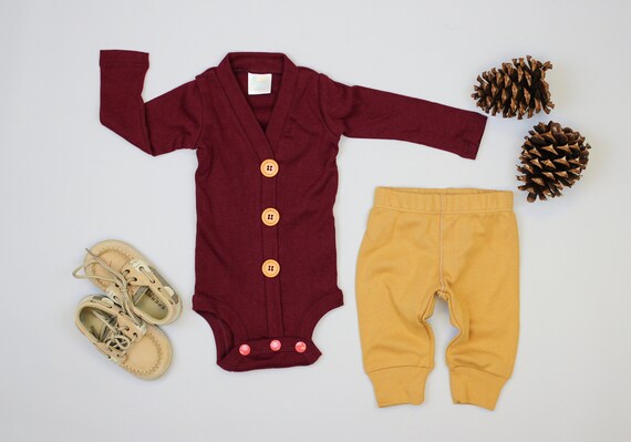 burgundy baby boy clothes
