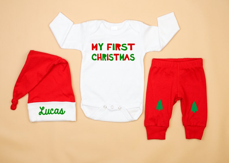 Baby Jungen Erste Weihnachten Outfit personalisierte Baby Etsy